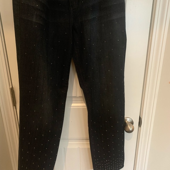 Chico’s Dark wash straight leg studded jeans - Picture 3 of 6